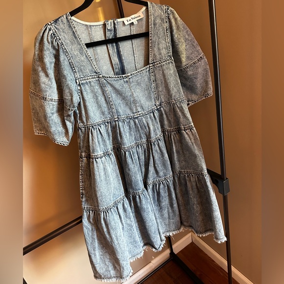 NWOT En Saison Denim Mini Dress - Picture 4 of 7